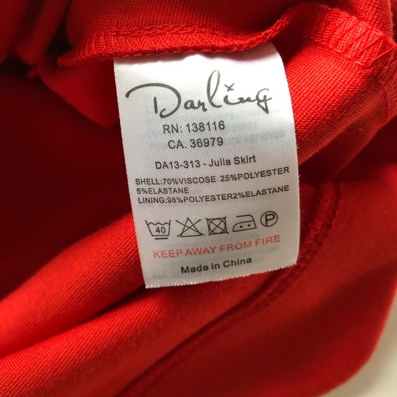 Anthropologie Darling Red Ponte Knit Scalloped Skirt - Picture 4 of 7